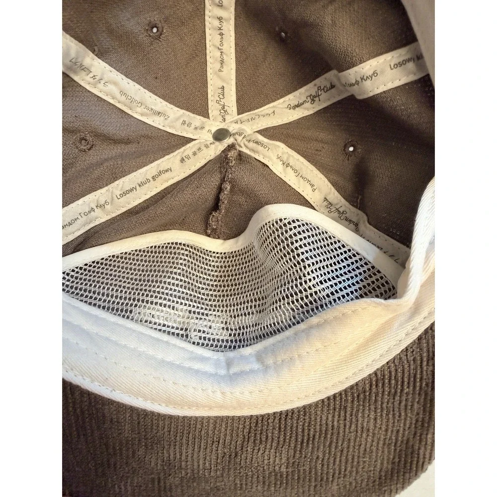 Random Golf Club Hat Cap Gray Corduroy Adjustable Golf Embroidered Logo